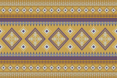 Kumaş geometrik etnik desensiz, piksel desenli duvar kâğıdı arka planı, kumaş, perde, halı, geometrik desensiz sanat çizimleri için etnik desensiz pikseller