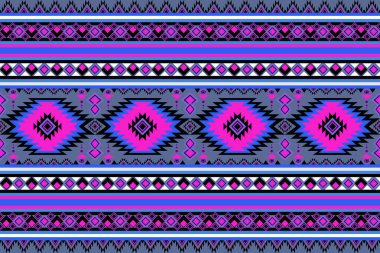 Etnik desensiz, dikişsiz geometrik, Aztek işlemeli, dikişsiz sınır desenleri. Etnik desensiz, kalıplı duvar kağıdı arka planı, kumaş, perde, halı, geometrisiz desen.