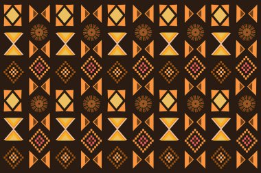 Etnik desensiz, dikişsiz geometrik, Aztek işlemeli, dikişsiz sınır desenleri. Etnik desensiz, kalıplı duvar kağıdı arka planı, kumaş, perde, halı, geometrisiz desen.