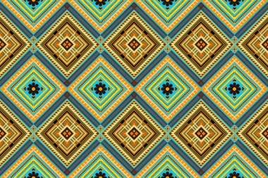 Etnik desensiz, dikişsiz geometrik, Aztek işlemeli, dikişsiz sınır desenleri. Etnik desensiz, kalıplı duvar kağıdı arka planı, kumaş, perde, halı, geometrisiz desen.