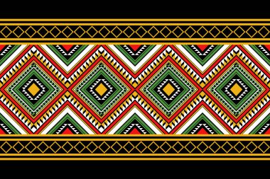 Etnik desensiz, dikişsiz geometrik, Aztek işlemeli, dikişsiz sınır desenleri. Etnik desensiz, kalıplı duvar kağıdı arka planı, kumaş, perde, halı, geometrisiz desen.