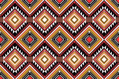 Etnik desensiz, dikişsiz geometrik, Aztek işlemeli, dikişsiz sınır desenleri. Etnik desensiz, kalıplı duvar kağıdı arka planı, kumaş, perde, halı, geometrisiz desen.