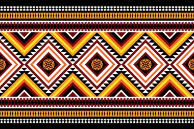 Etnik desensiz, dikişsiz geometrik, Aztek işlemeli, dikişsiz sınır desenleri. Etnik desensiz, kalıplı duvar kağıdı arka planı, kumaş, perde, halı, geometrisiz desen.