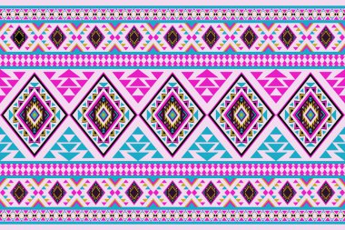 Etnik desensiz, dikişsiz geometrik, Aztek işlemeli, dikişsiz sınır desenleri. Etnik desensiz, kalıplı duvar kağıdı arka planı, kumaş, perde, halı, geometrisiz desen.
