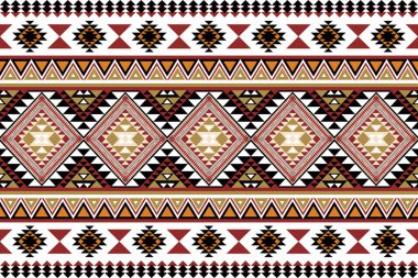 Etnik desensiz, dikişsiz geometrik, Aztek işlemeli, dikişsiz sınır desenleri. Etnik desensiz, kalıplı duvar kağıdı arka planı, kumaş, perde, halı, geometrisiz desen.