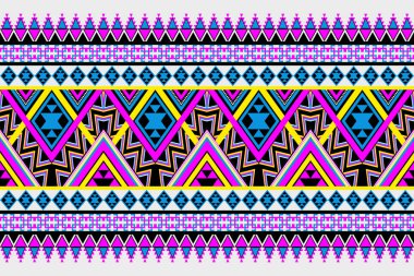 Etnik desensiz, geometrik tasarım, Aztek nakışlı sınır işlemesiz desenler. Etnik tasarım, desenli duvar kâğıdı Arka planı, kumaş, perde, halı, geometri dikişsiz desen.