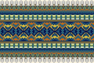 Etnik desensiz, geometrik tasarım, Aztek nakışlı sınır işlemesiz desenler. Etnik tasarım, desenli duvar kâğıdı Arka planı, kumaş, perde, halı, geometri dikişsiz desen.