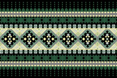 Etnik desensiz, dikişsiz geometrik, Aztek işlemeli, dikişsiz sınır desenleri. Etnik desensiz, kalıplı duvar kağıdı arka planı, kumaş, perde, halı, geometrisiz desen.