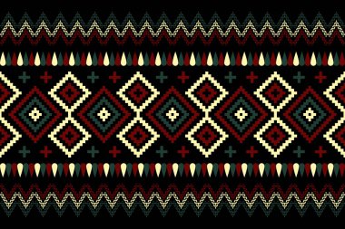 Etnik desensiz, geometrik tasarım, Aztek nakışlı sınır işlemesiz desenler. Etnik tasarım, desenli duvar kâğıdı Arka planı, kumaş, perde, halı, geometri dikişsiz desen.