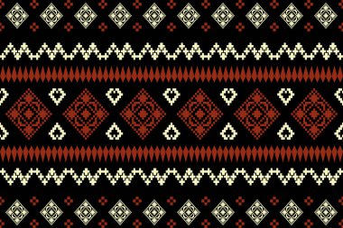 Etnik desensiz, geometrik tasarım, Aztek nakışlı sınır işlemesiz desenler. Etnik tasarım, desenli duvar kâğıdı Arka planı, kumaş, perde, halı, geometri dikişsiz desen.