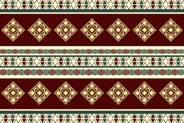 Etnik tasarım şablonu, Geometrik dikişsiz, Aztek işlemeli, dikişsiz sınır desenleri. Etnik tasarım, desen çizimi, duvar kağıdı geçmişi, kumaş desenli dikiş, perde, halı, geometri 