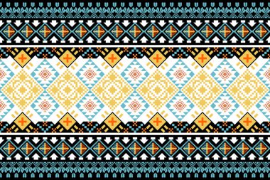 Etnik desensiz, geometrik tasarım, Aztek nakışlı sınır işlemesiz desenler. Etnik tasarım, desenli duvar kâğıdı Arka planı, kumaş, perde, halı, geometri dikişsiz desen.