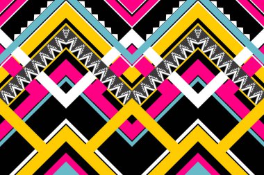 Arkaplan için geometrik etnik desensiz tasarım, kabile geometrik dikişsiz desenler, etnik tasarım, hipster fon, duvar kağıdı arka plan, tasarım perdesi, halı, kumaş, tekstil 