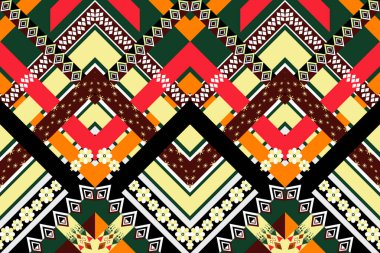 Arkaplan için geometrik etnik desensiz tasarım, kabile geometrik dikişsiz desenler, etnik tasarım, hipster fon, duvar kağıdı arka plan, tasarım perdesi, halı, kumaş, tekstil 