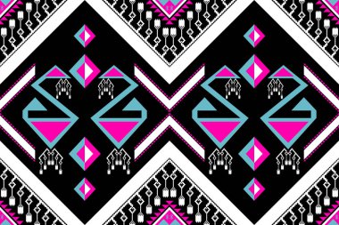 Arkaplan için geometrik etnik desensiz tasarım, kabile geometrik dikişsiz desenler, etnik tasarım, hipster fon, duvar kağıdı arka plan, tasarım perdesi, halı, kumaş, tekstil 