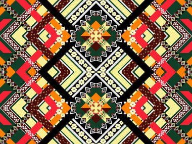 Arkaplan için geometrik etnik desensiz tasarım, kabile geometrik dikişsiz desenler, etnik tasarım, hipster fon, duvar kağıdı arka plan, tasarım perdesi, halı, kumaş, tekstil