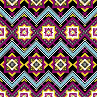 Arkaplan için geometrik etnik desensiz tasarım, kabile geometrik dikişsiz desenler, etnik tasarım, hipster fon, duvar kağıdı arka plan, tasarım perdesi, halı, kumaş, tekstil