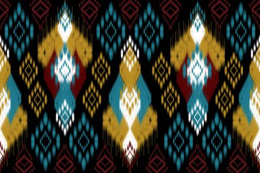 Ikat deseni pürüzsüz, geometrik kalıplar, kabile geometrik dikişsiz kalıplar, ikat etnik tasarımı, hipster arka planı, duvar kağıdı arka planı, tasarım perdesi, halı, kumaş, tekstil