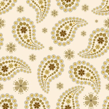 Paisley dikişsiz vektör deseni. batik stili arkaplan, çarşaflar için eğilim renklerine sahip desensiz desen. Tekstil, kumaş, hatıra eşyaları, ambalaj, tebrik kartları ve yapıştırma defteri, şal.