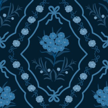 Çiçeksiz desen, çiçek dalları pürüzsüz desen, vektör, illüstrasyon, çiçek desenli desen renkli küçük çiçeklerle kusursuz çiçek deseni. Basit düz parlak çiçek arkaplanı