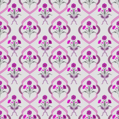 Çiçeksiz desen, çiçek dalları pürüzsüz desen, vektör, illüstrasyon, çiçek desenli desen renkli küçük çiçeklerle kusursuz çiçek deseni. Basit düz parlak çiçek arkaplanı