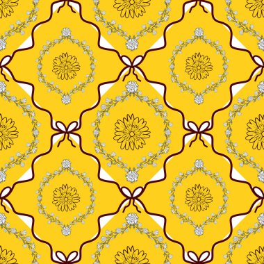 Çiçeksiz desen, çiçek dalları pürüzsüz desen, vektör, illüstrasyon, çiçek desenli desen renkli küçük çiçeklerle kusursuz çiçek deseni. Basit düz parlak çiçek arkaplanı