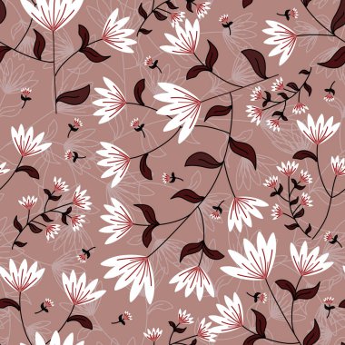  Çiçek desenleri pürüzsüz, çiçek dalları pürüzsüz desen, estetik, çiçek desenli desenli renkli küçük çiçeklerle kusursuz çiçek deseni. Basit düz parlak çiçek arkaplanı