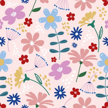 : Estetik, çiçek desenli tasarım, çiçek desenleri pürüzsüz desenler, dikişsiz desenler, renkli küçük çiçeklerle kusursuz çiçek desenleri. Basit düz parlak çiçek arkaplanı