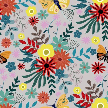 Estetik, çiçek desenli tasarım, çiçek desenleri pürüzsüz desenler, dikişsiz desenler, renkli küçük çiçeklerle kusursuz çiçek desenleri. Basit düz parlak çiçek arkaplanı