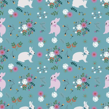 Tavşan Estetik Tavşan, çiçek desenli desenli, çiçek desenli, dikişsiz desenli çiçek desenli, renkli küçük çiçekli dikişsiz çiçek desenli. Basit düz parlak çiçek arkaplanı