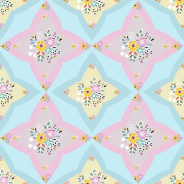 Çiçeksiz çiçek deseni, folklor çiçekleri. Etnik çiçekler, beyaz arka planda geleneksel Jacobean tarzı. Klasik Hint motifleri, trend vektör illüstrasyonu