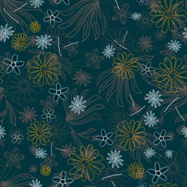 Çiçeksiz çiçek deseni, folklor çiçekleri. Etnik çiçekler, beyaz arka planda geleneksel Jacobean tarzı. Klasik Hint motifleri, trend vektör illüstrasyonu