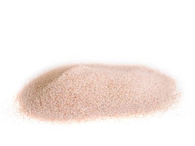 Beyaz Arkaplanda Yığın Kumu Kuru ve Küçük Doku Sahili Çölü, Doğa Tropik Yaz Konsepti.