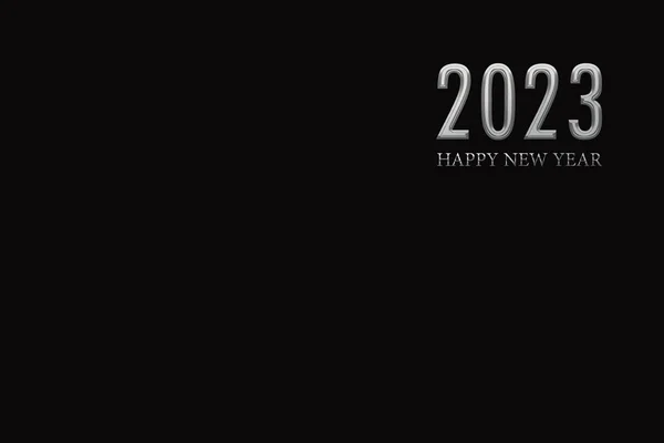 2023 Happy New Year Dark Black Background Card Poster Celebration —  Fotos de Stock