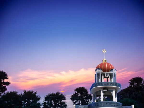 Mosques Dome Sunset Twilight Sky Background Islamic New Year Muharram — Stock Photo, Image