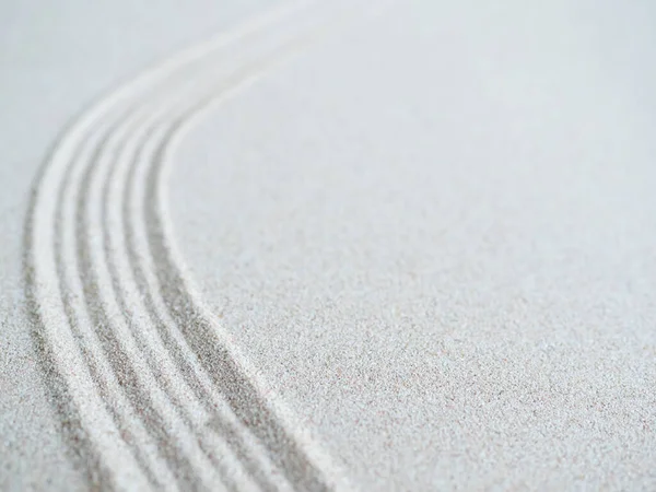 Zen Garden Japonês Com Seixos Brancos Linha Textura Fundo Areia — Fotografia de Stock