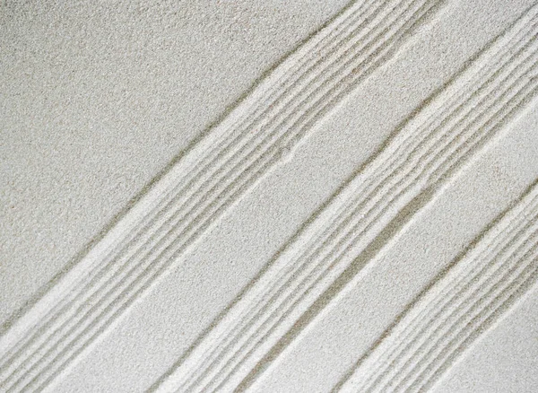 Giardino Zen Giapponese Con Ghiaia Bianca Texture Line Sfondo Sabbia — Foto Stock