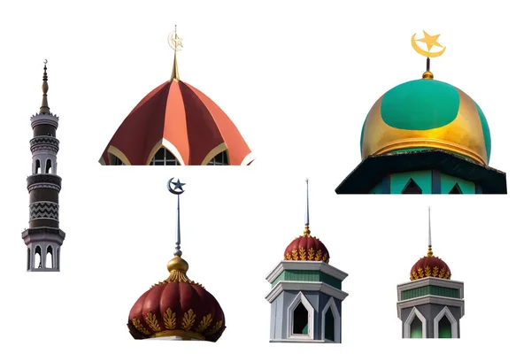 Mosques Dome Isolated White Background Islamic New Year Muharram Islamic – stockfoto