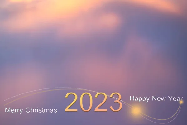 2023 Achtergrond Vrolijk Kerstfeest Gelukkig Nieuwjaar Waas Zonsondergang Vrije Ruimte — Stockfoto