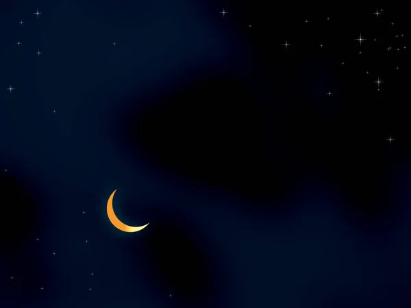 Islamic Background Concept Cloud Sky Crescent Moon Star Ramadan Religious — 图库照片