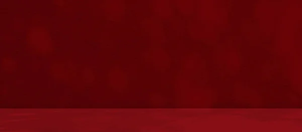 赤いスタジオルーム追加のための背景製品 背景の表彰台赤いオーバーレイ光の影の葉の抽象的な床の壁のキッチンカウンターバー棚 プレゼンテーションのための高級テーブルスペース秋の夏 — ストック写真