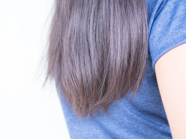 Woman Long Hair Beauty Volume Black Brow Hair Girl Portrait — Stockfoto