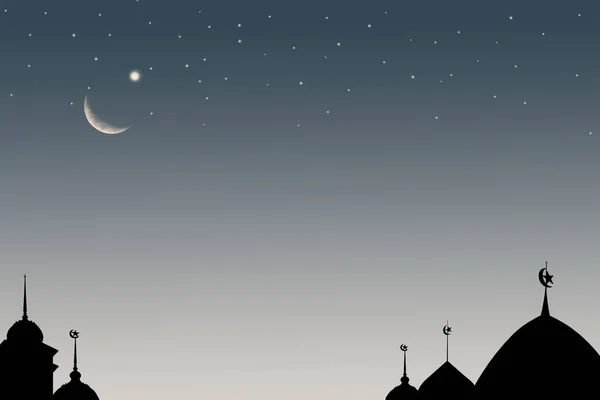 Islamsk Bakgrunnskonsept Tom Bordduk Med Moskedomen Stjerne Halvmåne Ramadan Religiøse – stockfoto