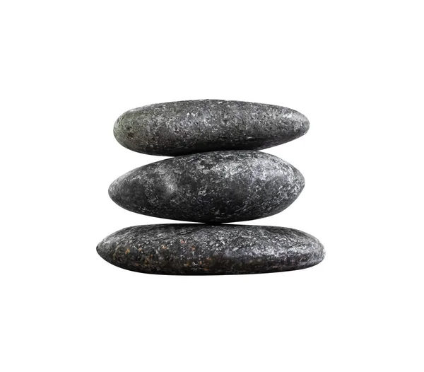 Stack Stone Isolated White Background Texture Circle Pebbles Pyramid Wood — ストック写真