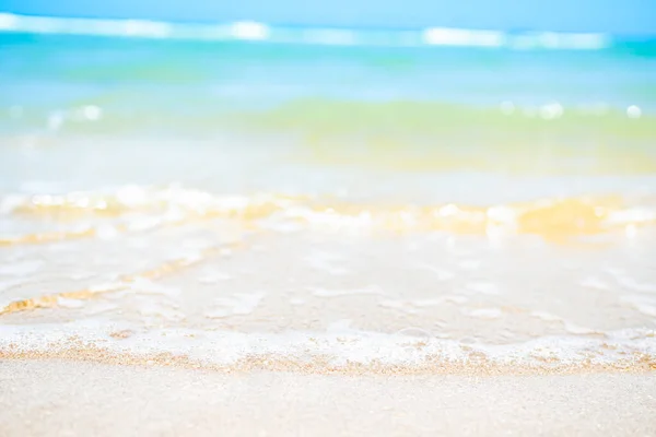 Beach Sand Sea Background Shore Summer White Wave Blue Ocean — Stock Photo, Image