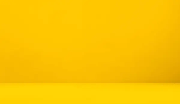 Hintergrund Studio Room Gelbe Farbe Auf Solider Wand Orange Floor — Stockfoto