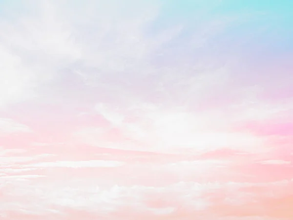 Pastel Cloud Sky Achtergrond Blauw Roze Rood Kleur Regenboog Gradatie — Stockfoto