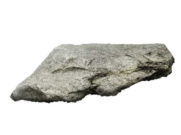 Stone Granite Geïsoleerde Witte Achtergrond Rock Rubble Mineral Construction Decorate — Stockfoto