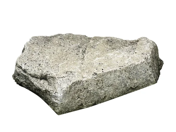 Stone Rock Izolované Bílém Pozadí Oříznutí Stezka Rubble Štěrk Minerální — Stock fotografie