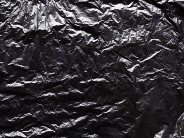 Plastik Buruşuk Torba Filmi Kara Arkaplan, Kaplama Çöp Kırışıklığı, Buruşuk Buruşuk Buruşuk Parlak Paket Kaplaması Temiz Arkaplan, Naylon Patter Soyut Folyo Bantlama Duvar Kağıdı Sanayii, Çevre Co2.